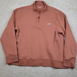Ocean Coast 1/4 Zip Pullover Mens XL Light Rust Coastal Preppy Soft Resort Beach